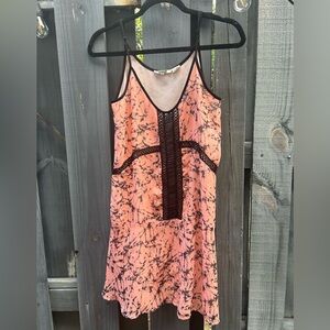 Miss Me Pink and Black Beaded Flowy Dress